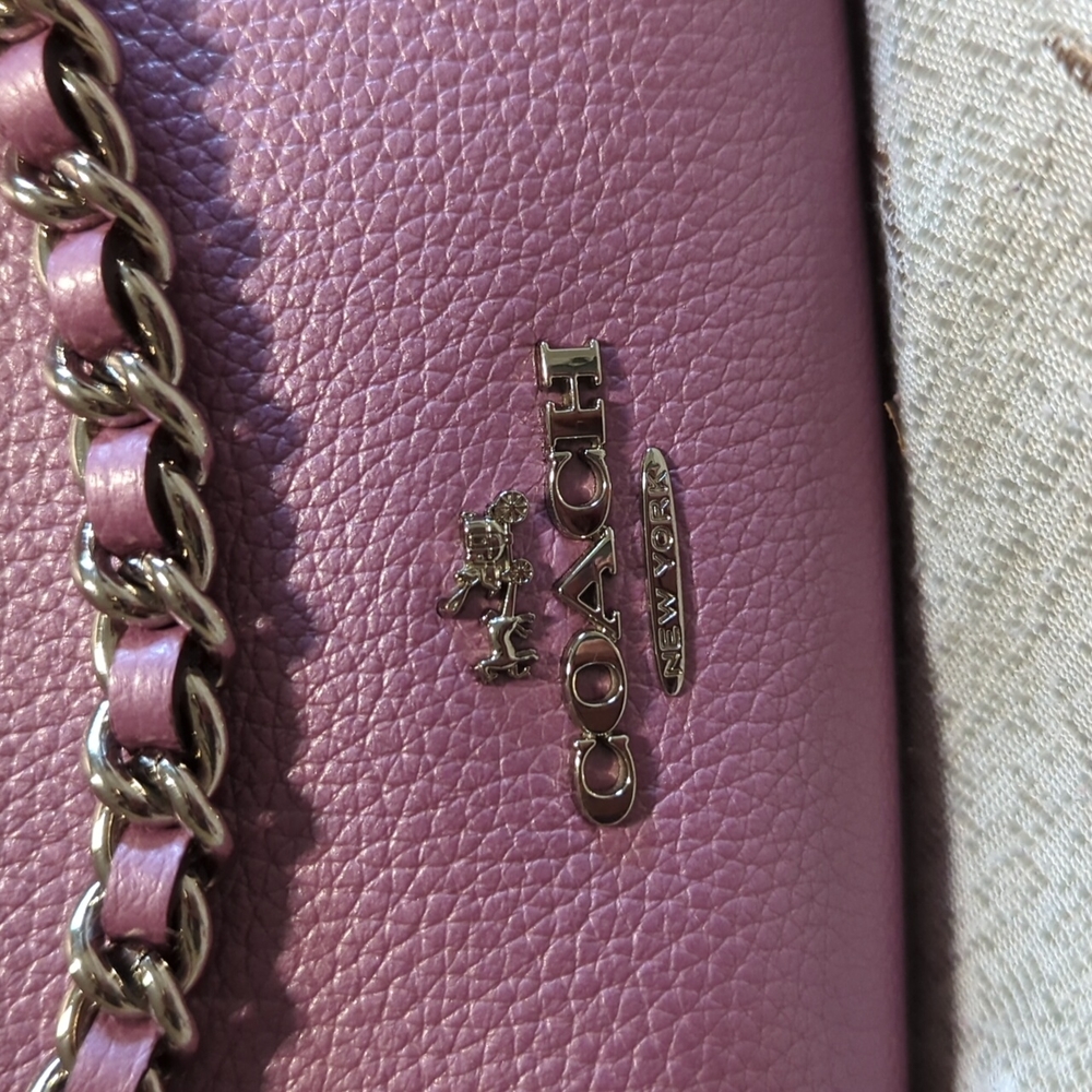 Coach Pink/Purple Leather Crossbody Bag - Picture 2 of 6